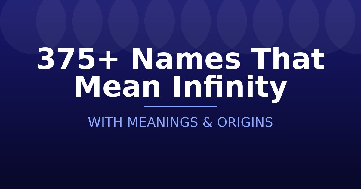 Names That Mean Infinity