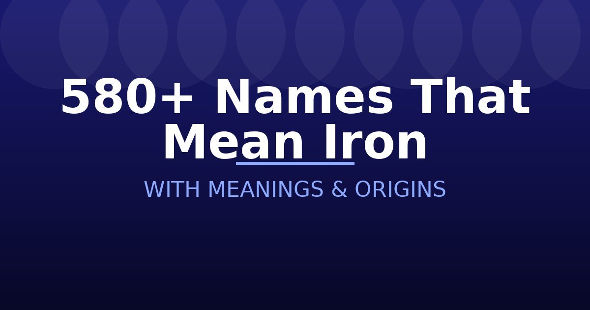 Names That Mean Iron