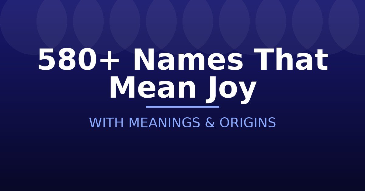 Names That Mean Joy