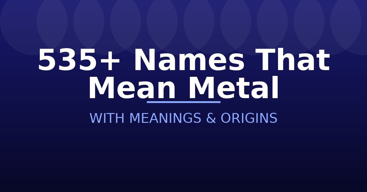 Names That Mean Metal