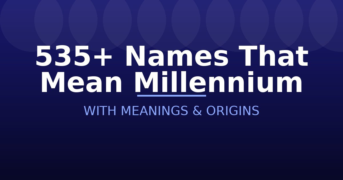 Names That Mean Millennium