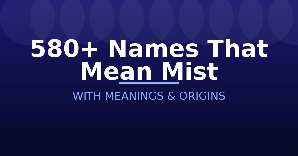 Names That Mean Mist