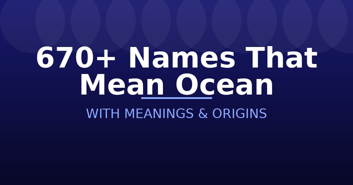 Names That Mean Ocean