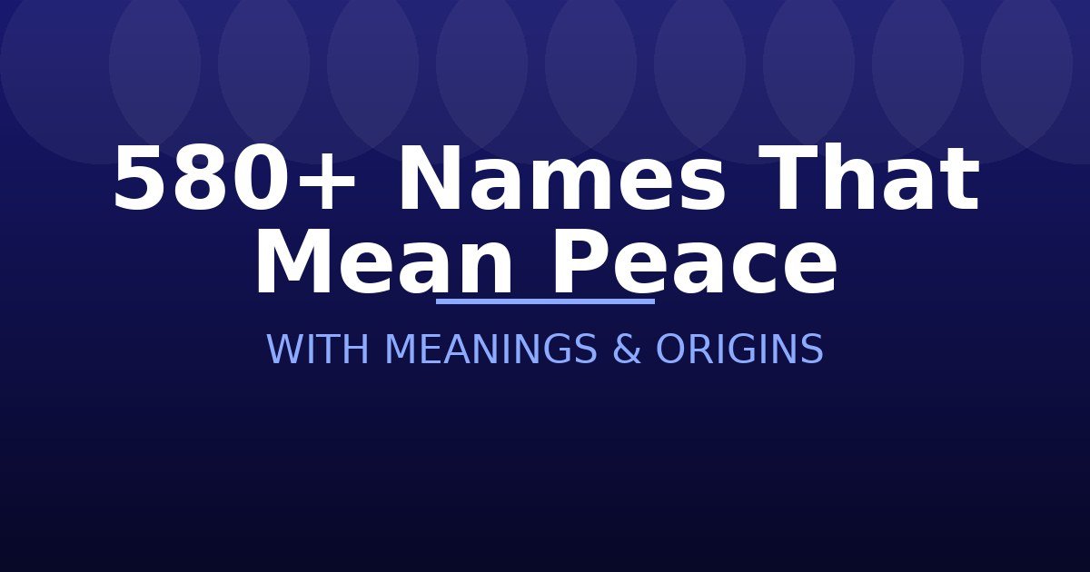 Names That Mean Peace