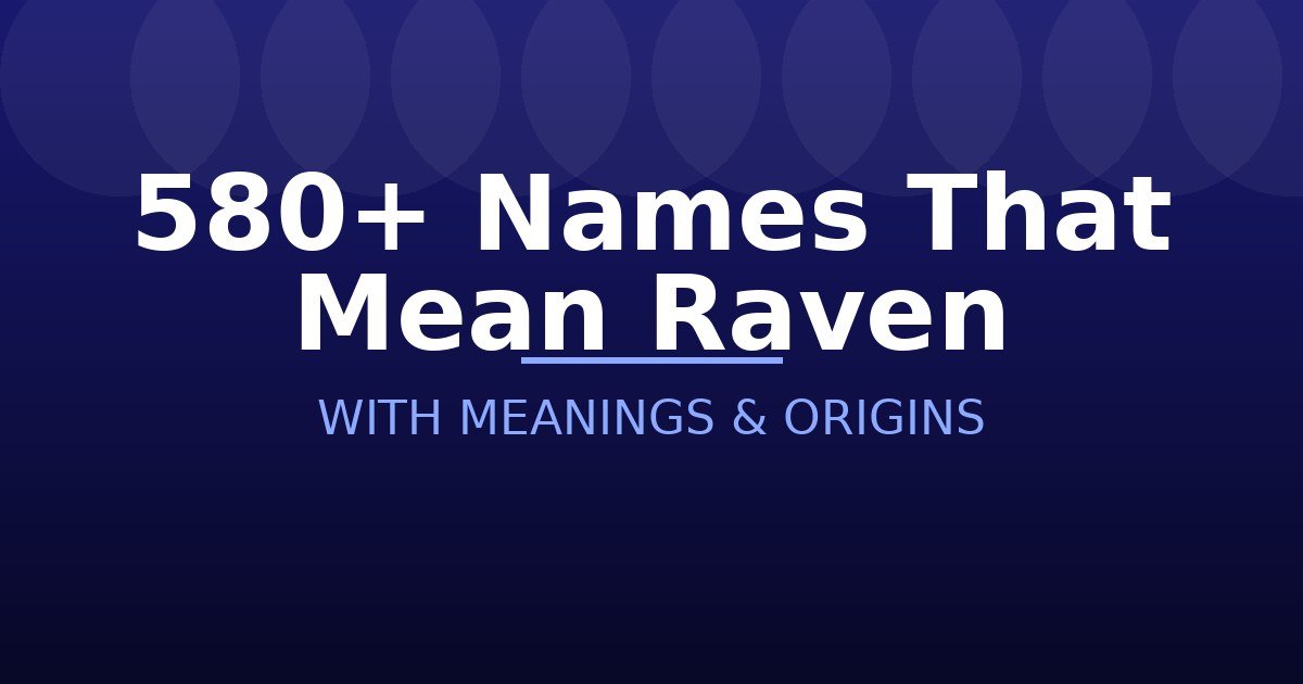Names That Mean Raven
