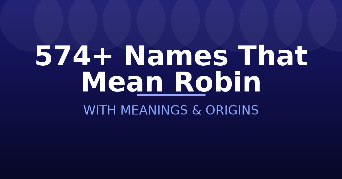 Names That Mean Robin