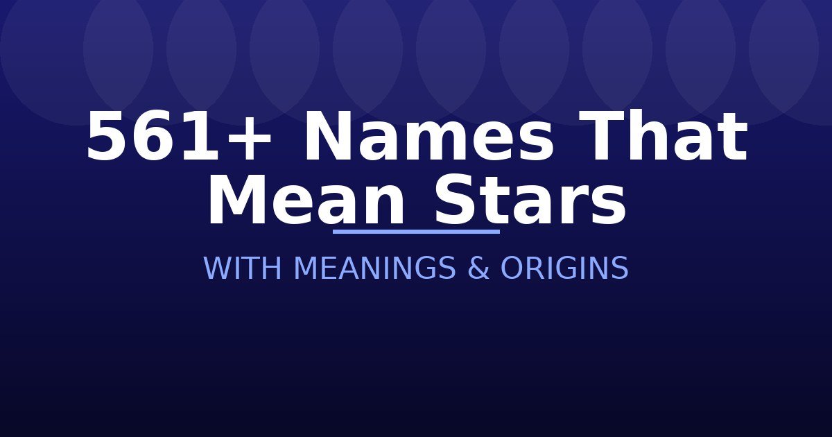 Names That Mean Stars
