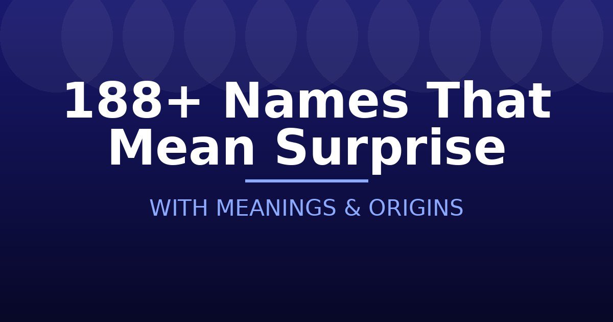 Names That Mean Surprise