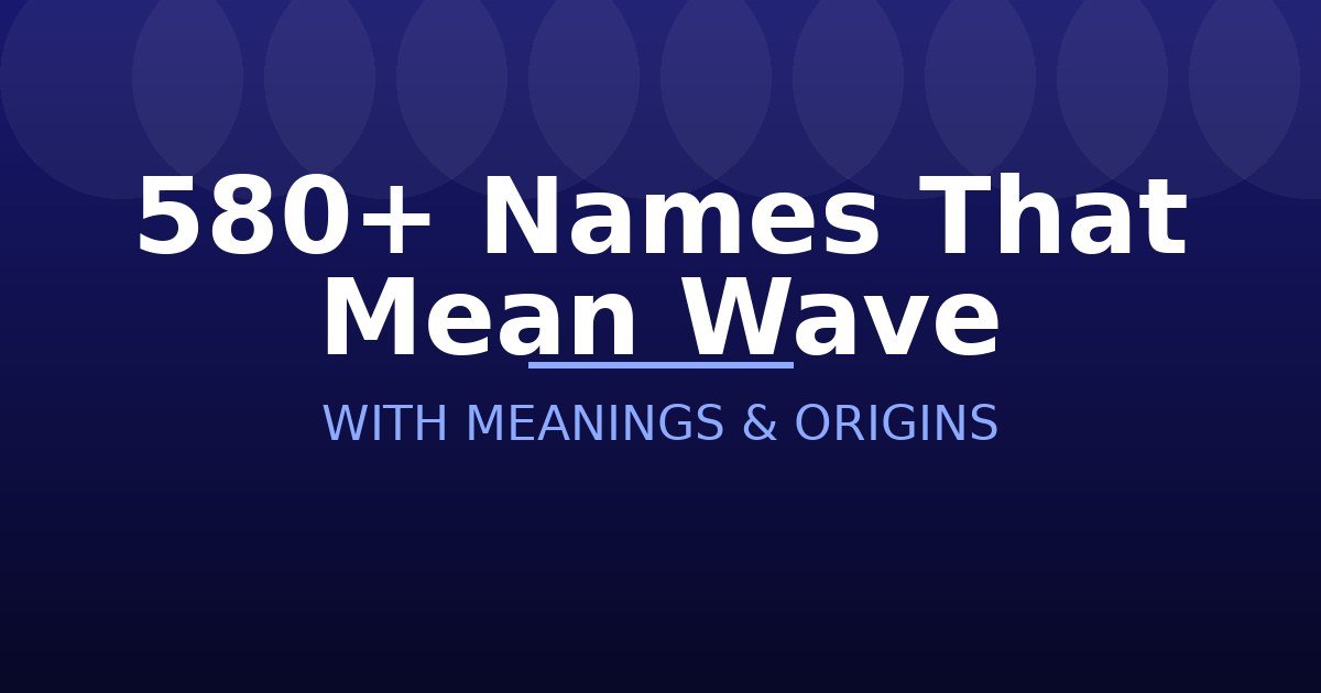 Names That Mean Wave