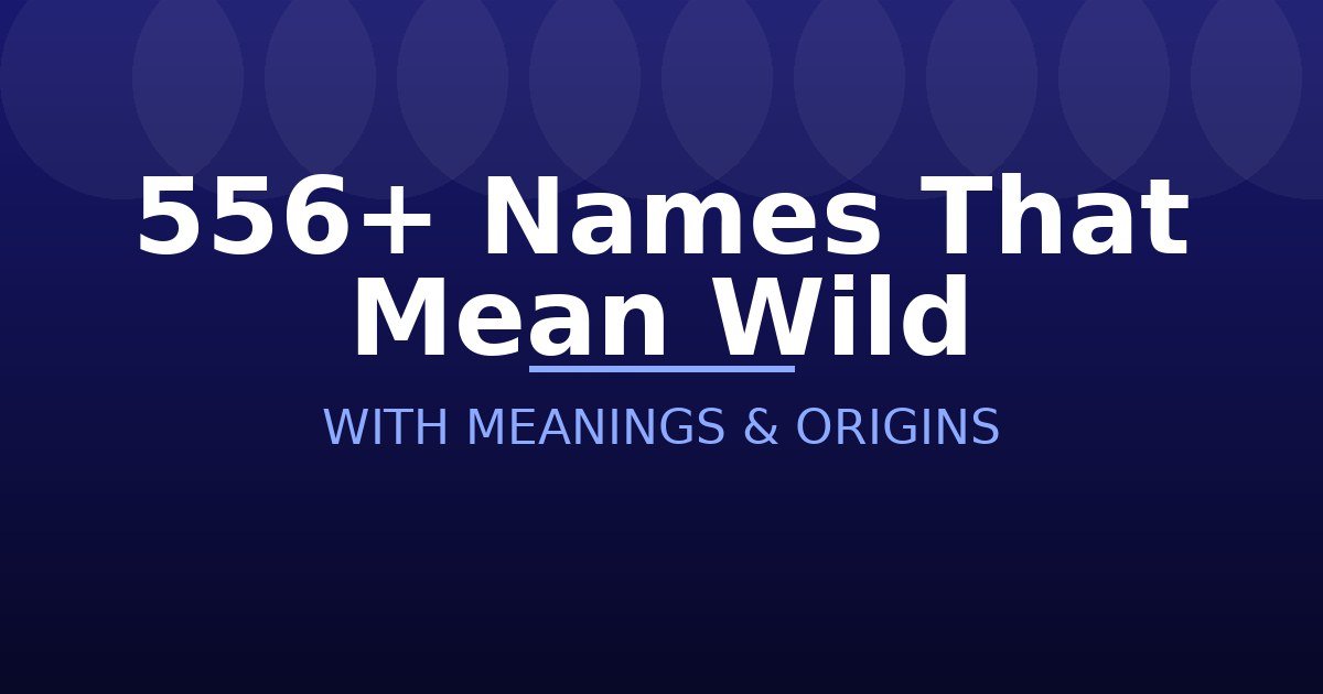 Names That Mean Wild
