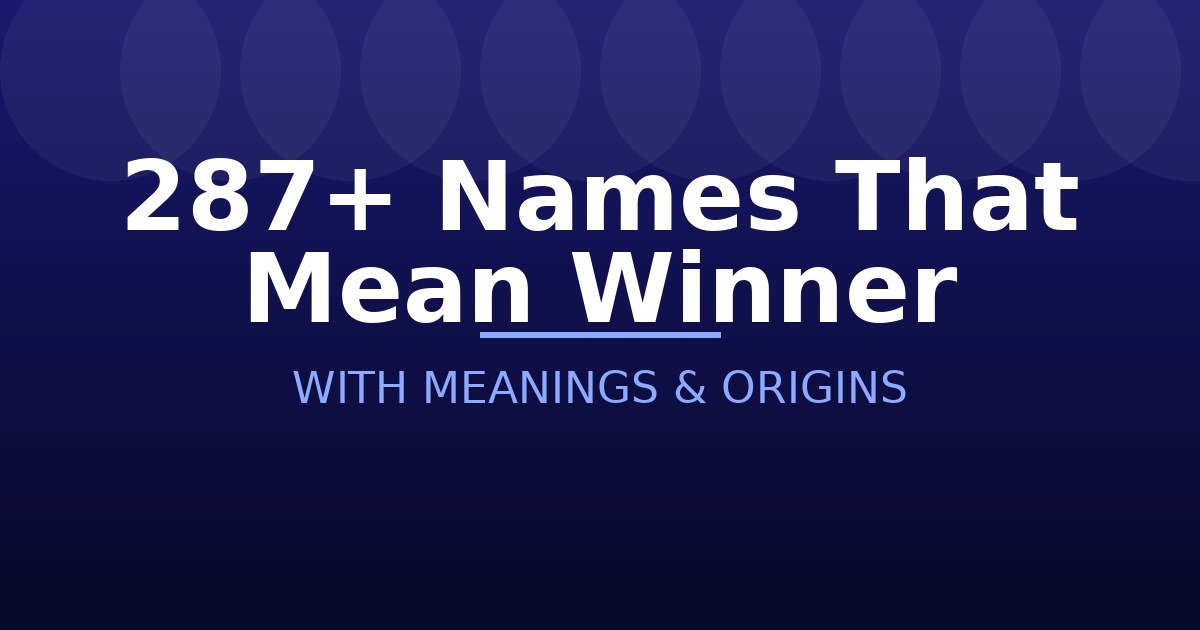 Names That Mean Winner