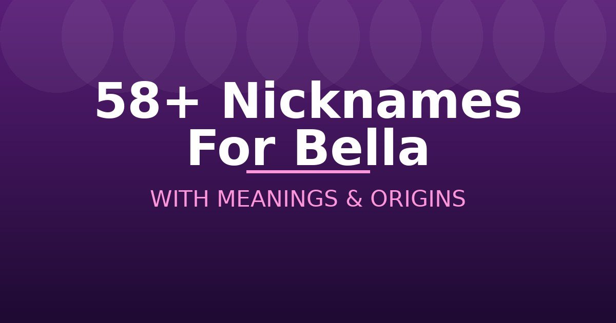 Nicknames For Bella