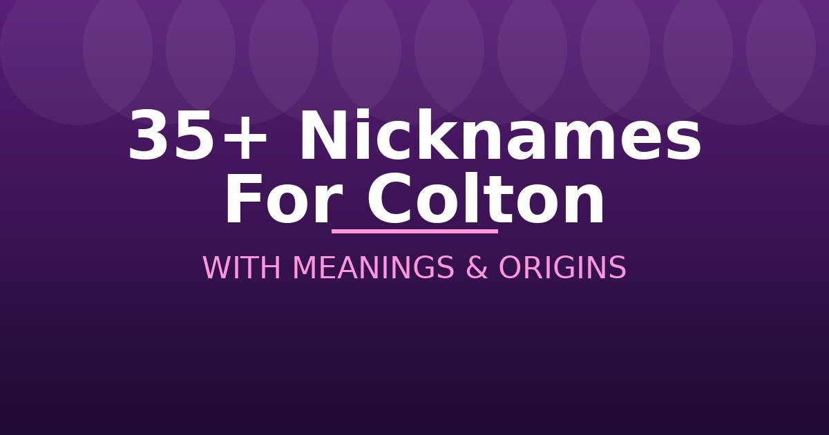 Nicknames For Colton