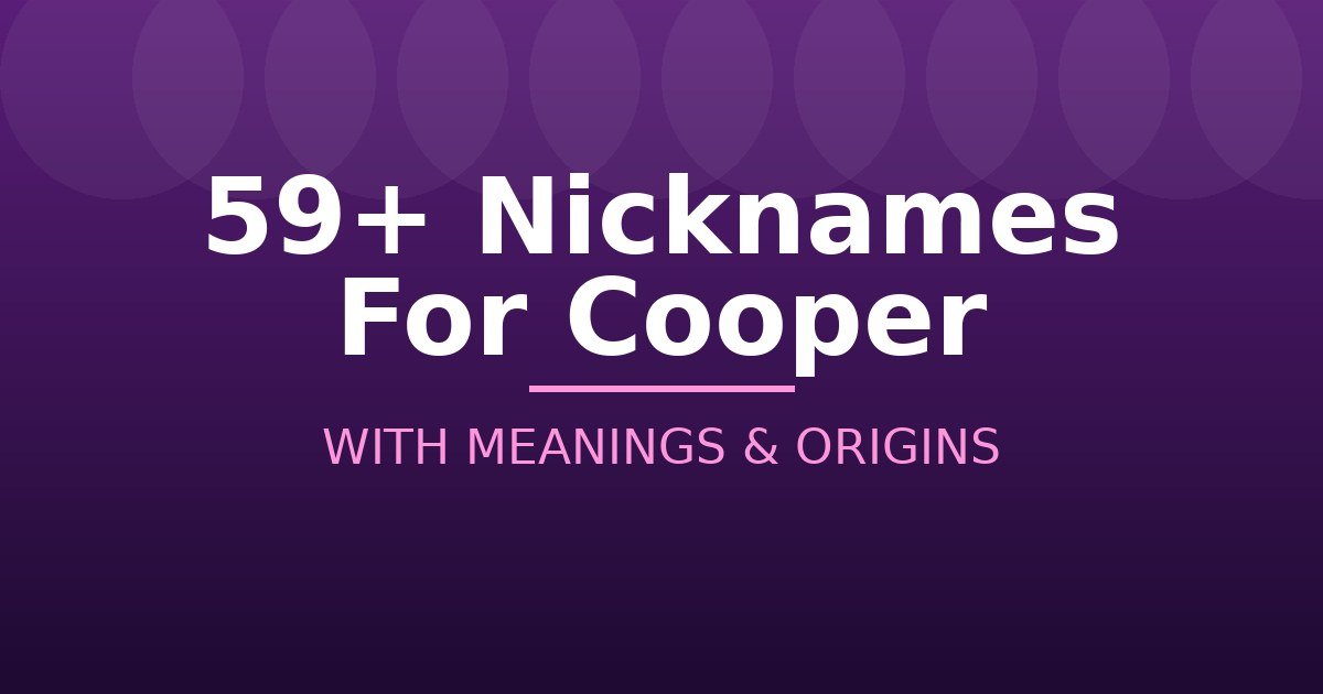 Nicknames For Cooper