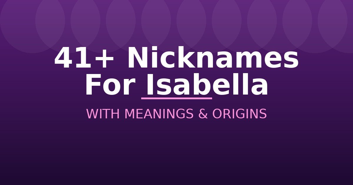 Nicknames For Isabella