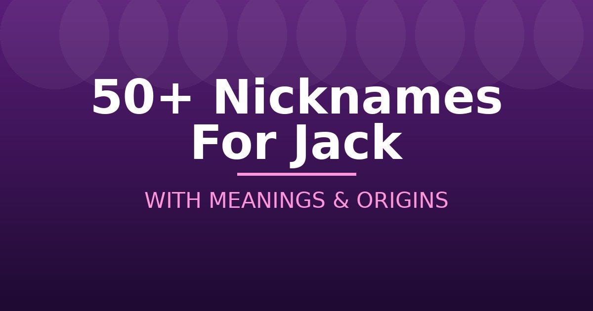 Nicknames For Jack