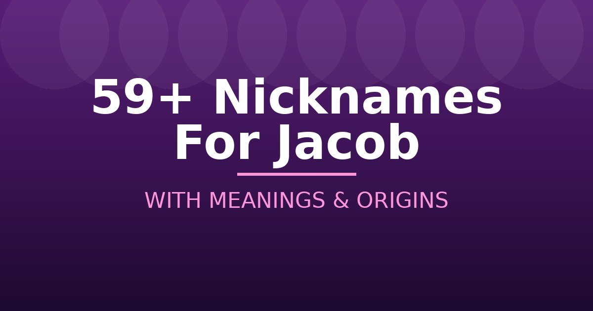 Nicknames For Jacob