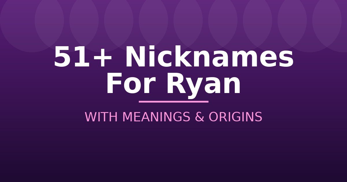 Nicknames For Ryan