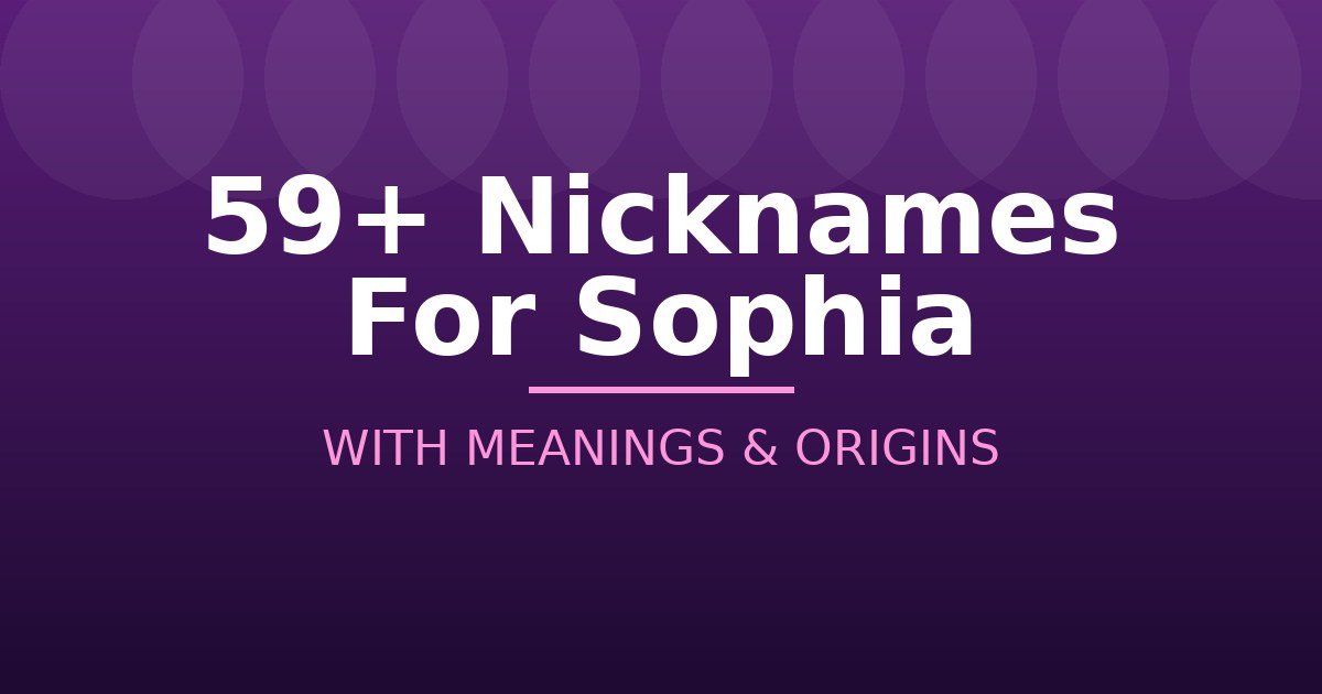 Nicknames For Sophia