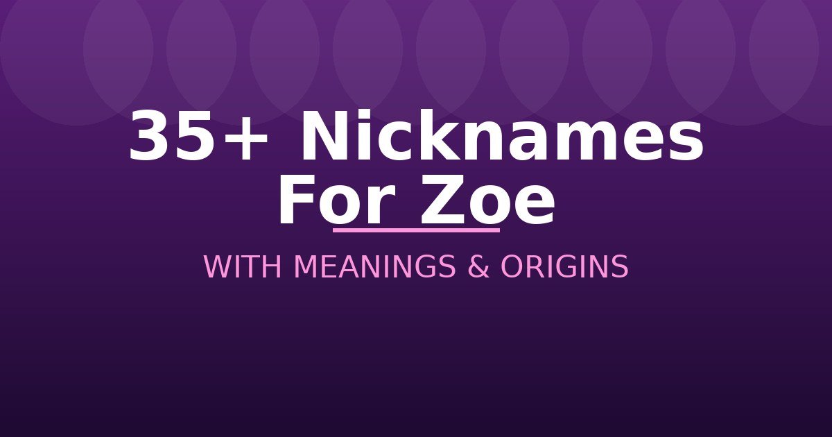 Nicknames For Zoe