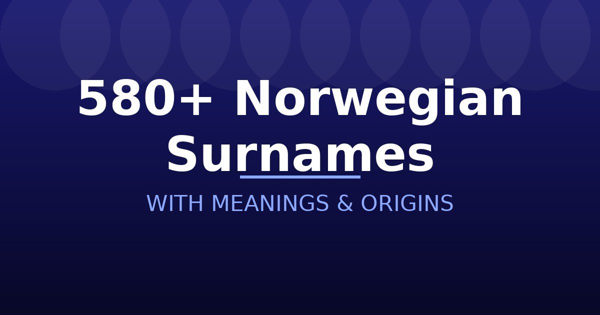 Norwegian Surnames
