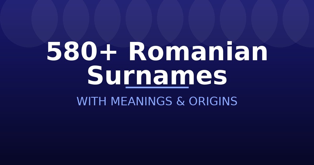 Romanian Surnames