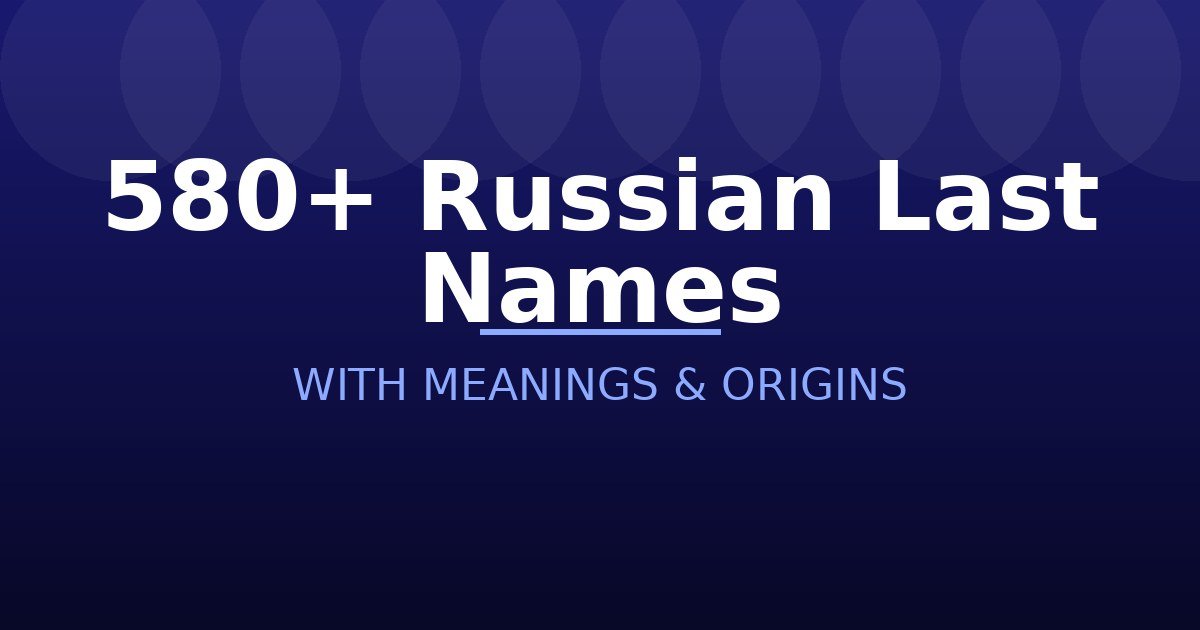 Russian Last Names