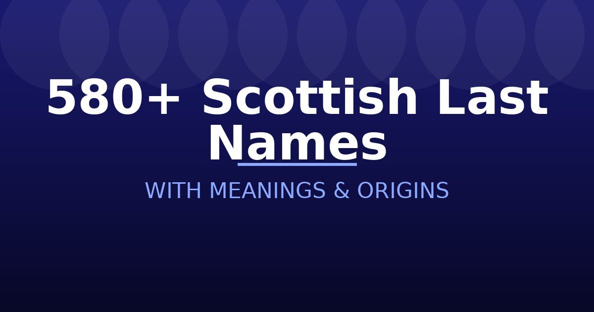 Scottish Last Names