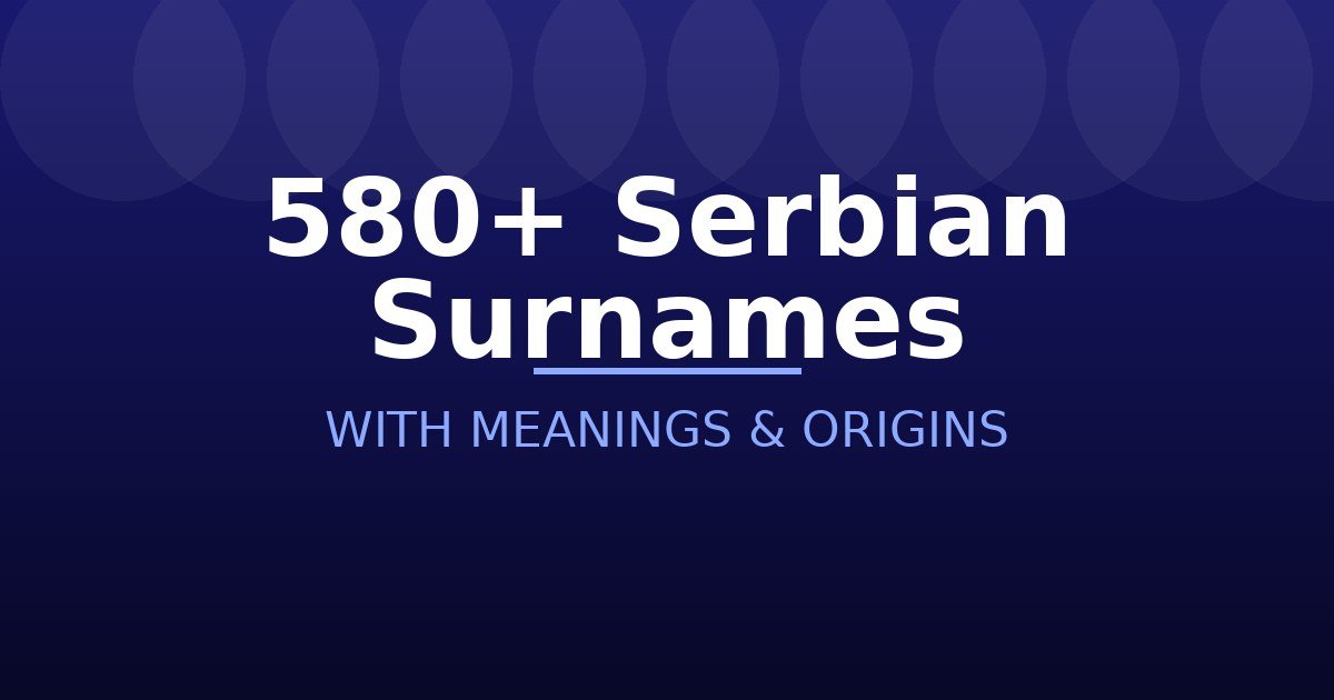 Serbian Surnames