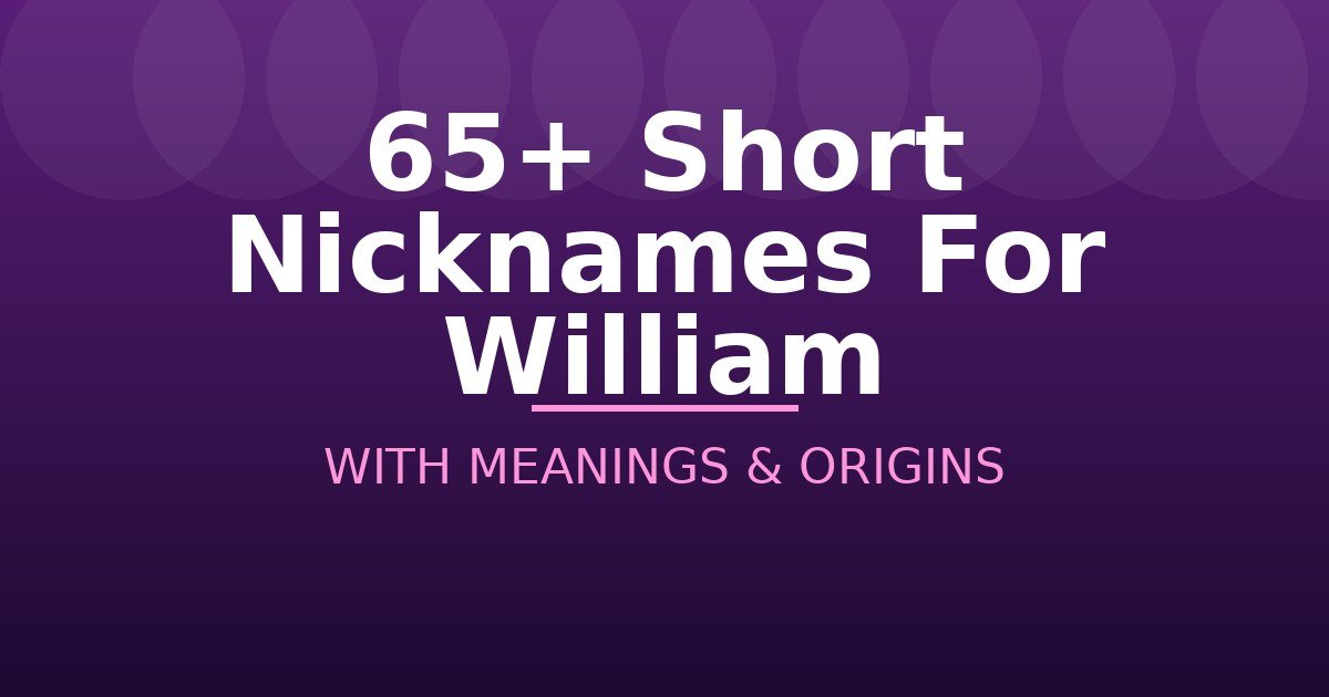 Short Nicknames For William
