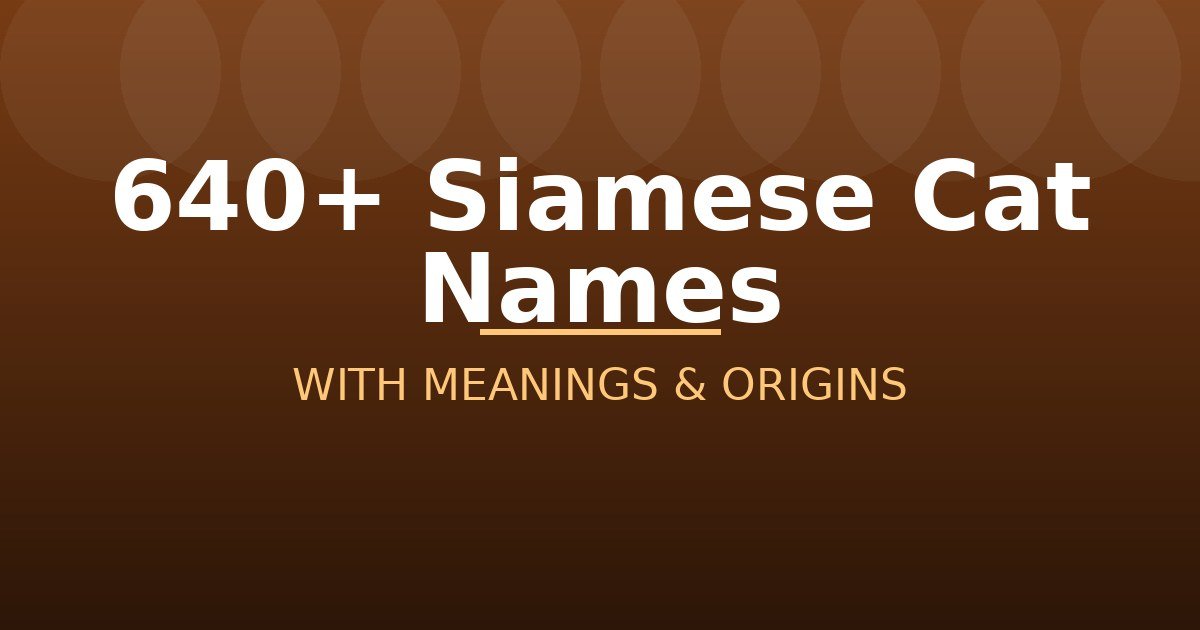Siamese Cat Names