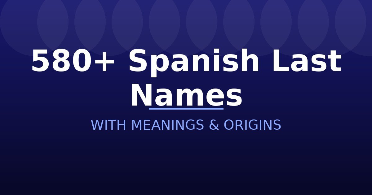 Spanish Last Names