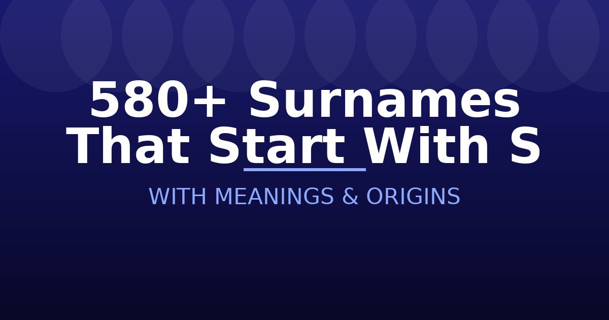 Surnames That Start With S