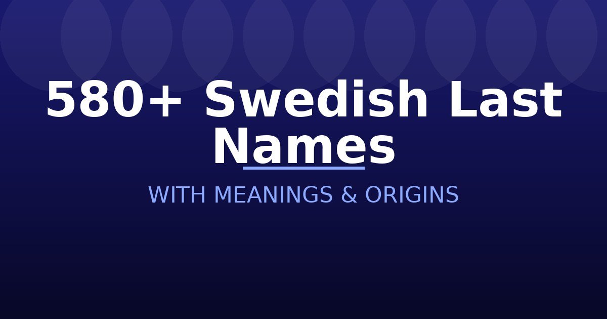 Swedish Last Names