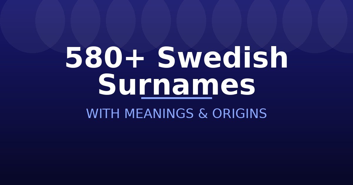 Swedish Surnames