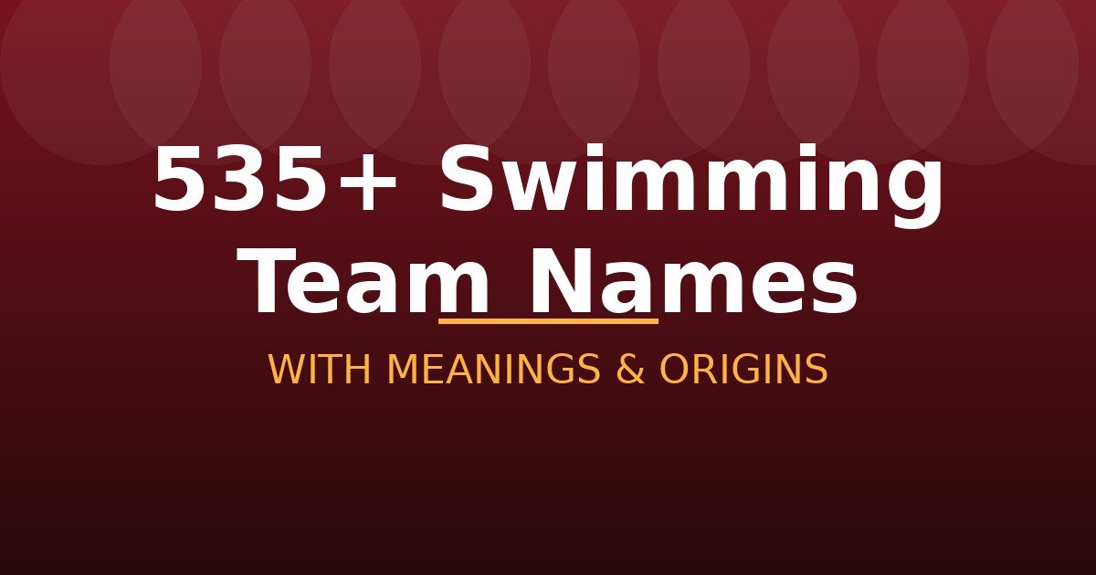 Swimming Team Names