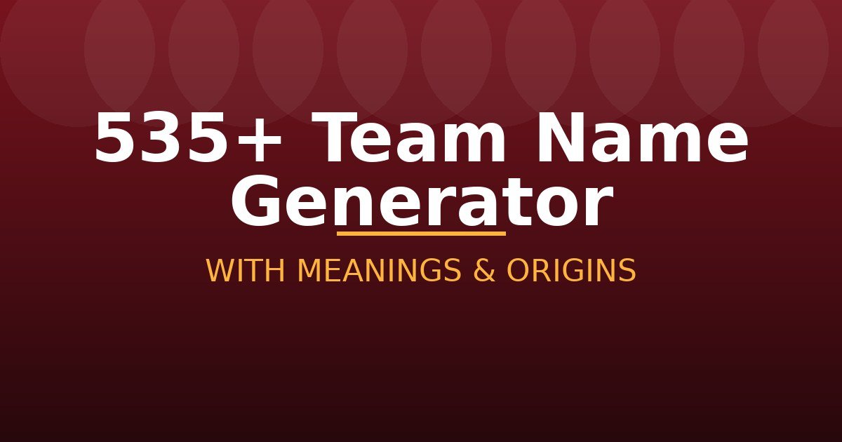 Team Name Generator