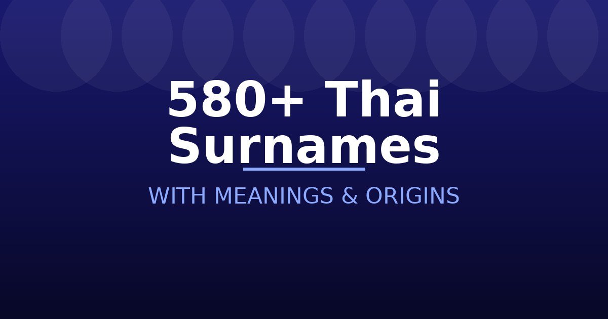 Thai Surnames