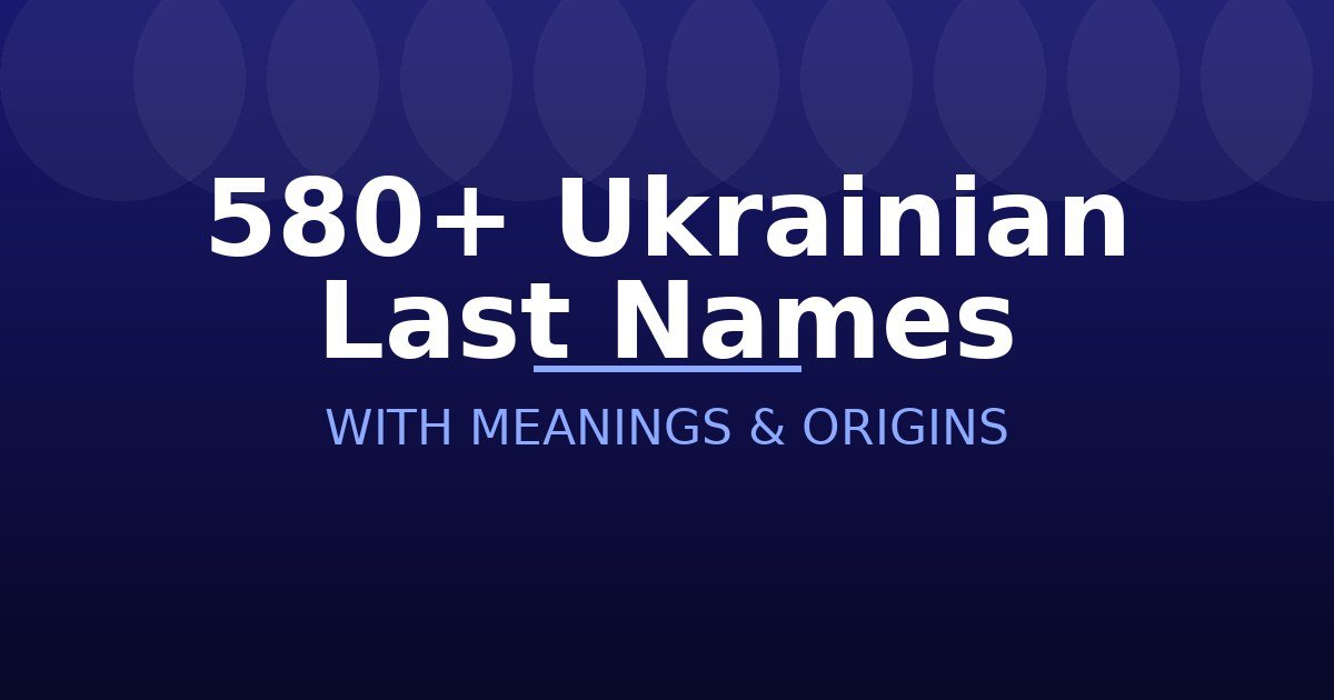 Ukrainian Last Names