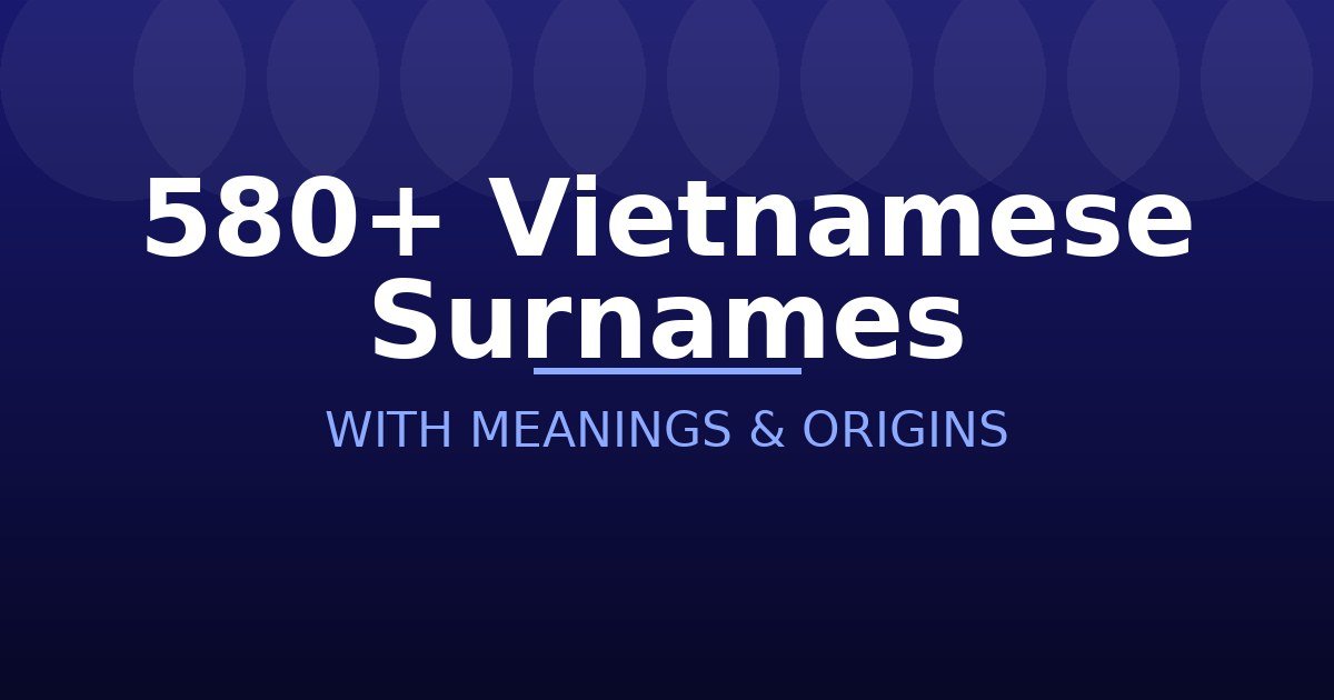 Vietnamese Surnames