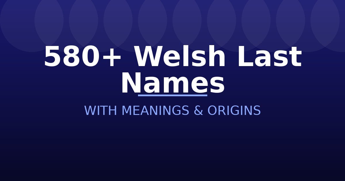 Welsh Last Names